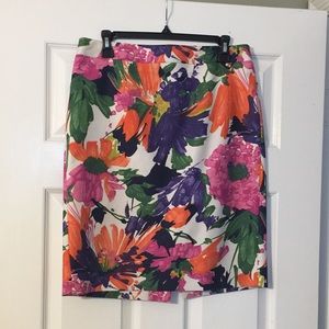 J Crew Floral Pencil Skirt